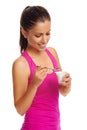 Yogurt girl Royalty Free Stock Photo