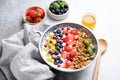 Yogurt granola bowl with berries Royalty Free Stock Photo