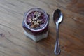 Yogurt: Healthy breakfast. Yogurt with granola and berries