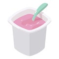 Yogurt icon, isometric 3d style