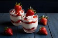 Yogurt indulgence strawberry parfait captured in mouthwatering detail