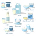 Yogurt and kefir, cottage cheese and ice cream