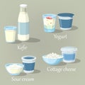 Yogurt and kefir, cottage cheese with sour cream