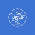 Yogurt lettering logo. Round linear of yogurt