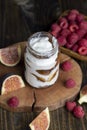 Yogurt made from milk with figs
