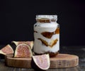 Yogurt made from milk with figs