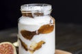 Yogurt made from milk with figs