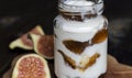 Yogurt made from milk with figs