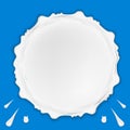 Yogurt or milk cream stain drop. Melted ice cream blot. 3d realistic dripping set