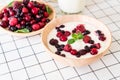 yogurt with mixed berries Royalty Free Stock Photo