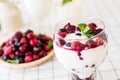 yogurt with mixed berries Royalty Free Stock Photo