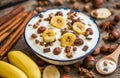 Yogurt with Muesli, Banana and Nuts