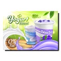 Yogurt Natural Eco Product Promo Banner Vector