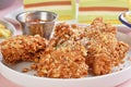 Yogurt oatmeal fried boneless chicken nuggets Royalty Free Stock Photo