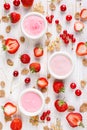 Yogurt with organic fresh fruits. Delicious and healthy breakfast Royalty Free Stock Photo
