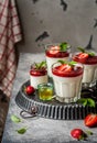 Yogurt Panna Cotta with Strawberries