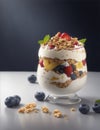 yogurt parfait with fruits and granola