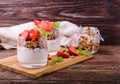 Yogurt parfait with strawberries Royalty Free Stock Photo