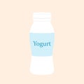 Yogurt in plastic cup. Milk cream product in flat style. Royalty Free Stock Photo