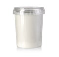 Yogurt in a plastic jar Royalty Free Stock Photo