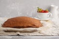 Yogurt pound cake for breakfast with fresh strawberries. Light b