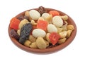 Yogurt raisin trail mix in a small bowl Royalty Free Stock Photo