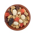 Yogurt raisin trail mix in a small bowl Royalty Free Stock Photo