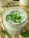 Yogurt smoothie with herbs