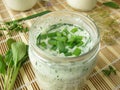 Yogurt smoothie with herbs