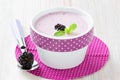 Yogurt with sweet dewberry Royalty Free Stock Photo