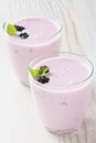 Yogurt with sweet dewberry Royalty Free Stock Photo