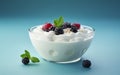 "Yogurt Topped with Goodies in a Realistic Photo -Generative Ai