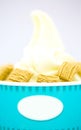 Yogurt vanilla ice-cream with cereal