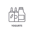 Yogurts line icon, outline sign, linear symbol, vector, flat illustration