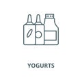 Yogurts vector line icon, linear concept, outline sign, symbol