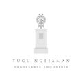 Yogyakarta City Clock or Ngejaman, landmark building of Yogyakarta. Heritage tourism of Indonesia. Jogjakarta old building vector