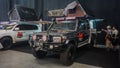 Modified Toyota Land Cruiser J70 with tent on top Royalty Free Stock Photo