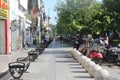 During the day in the malioboro area, you can see several pedicabs parked. Royalty Free Stock Photo