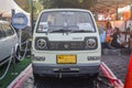 Daihatsu hijet S38P truck on display at retro car meet