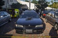 Modified black Honda Accord cielo Sedan in retro car show