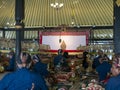 Yogyakarta, Indonesia - June 1, 2023: Wayang kulit or shadow puppets show in Yogyakarta Palace, Indonesia