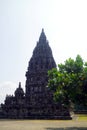 Historical building of the Prambanan temple with many beautiful reliefs, a place for historical tours for local and foreign