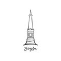Yogyakarta indonesia monument indonesia design vector illustration. Royalty Free Stock Photo