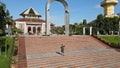 Yogyakarta, Indonesia - November 29, 2022 : Aerial view of Gadjah Mada University Mosque. quiet, peaceful atmosphere on a sunny Royalty Free Stock Photo