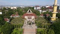 Yogyakarta, Indonesia - November 29, 2022 : Aerial view of Gadjah Mada University Mosque. quiet, peaceful atmosphere on a sunny Royalty Free Stock Photo