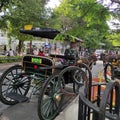 Andong or Horse carriages is the traditional vehicles in Yogyakarta, Indonesia.