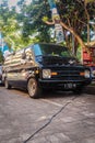 Black dodge ram van in a classic car show Royalty Free Stock Photo