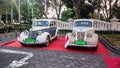 Two white Fiat 1100 in classic car meet