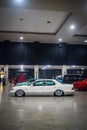Stanced white Lexus LS 400 or Toyota Celsior in Black Auto Battle Yogyakarta 2023 Royalty Free Stock Photo