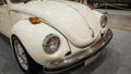 White Volkswagen Beetle cabriolet on display Kustomfest 2023 Royalty Free Stock Photo